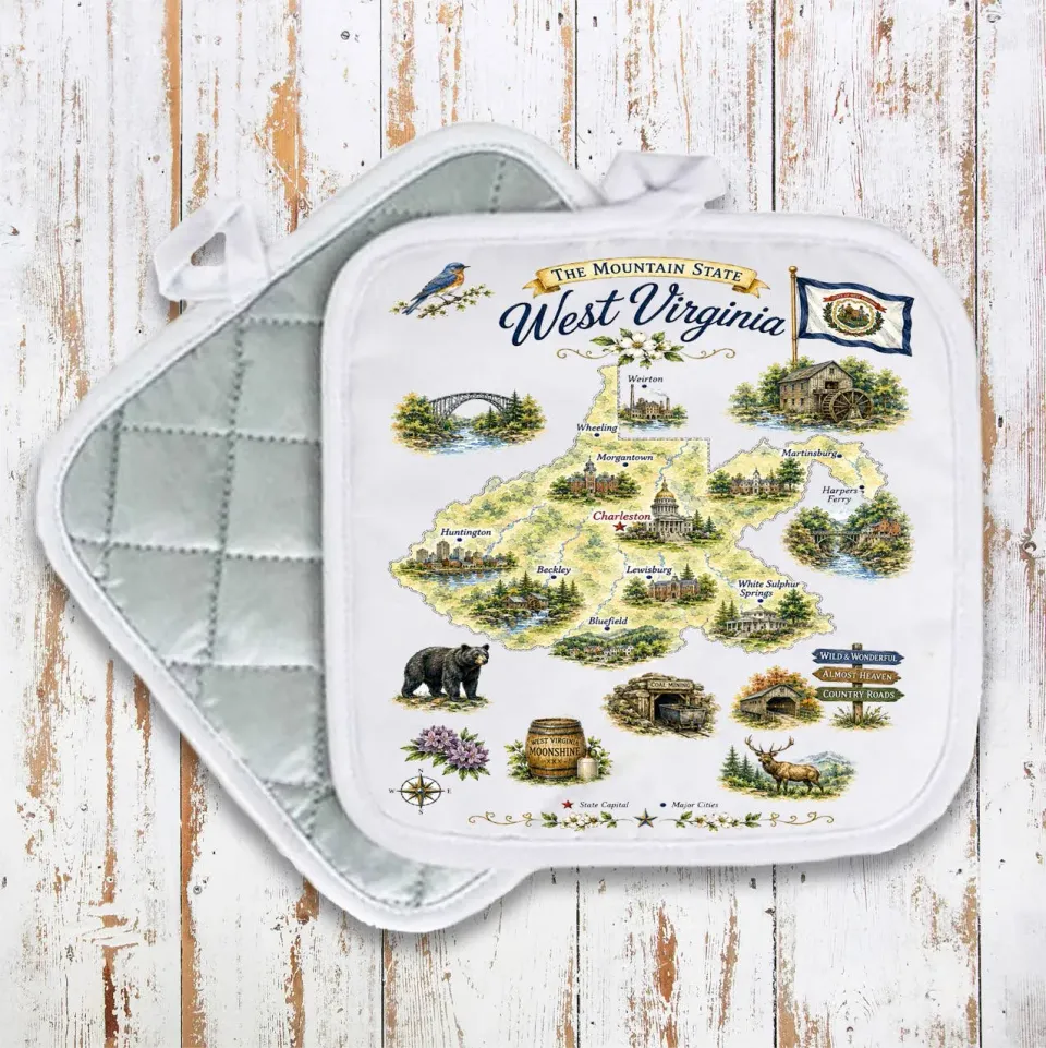 Avery Lane Gifts West Virginia grydelap bomuld 20x20 cm