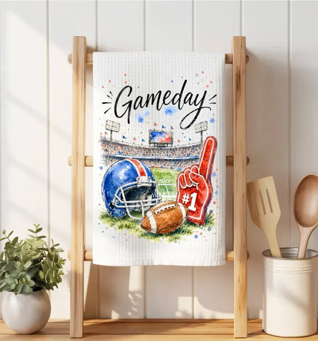 Avery Lane Gifts Gameday Football Royal viskestykke vaffel