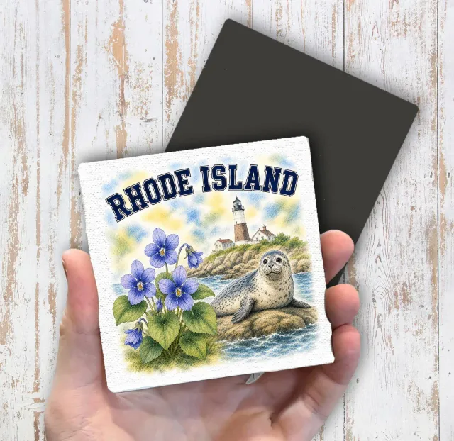 Avery Lane Gifts Rhode Island køleskabsmagnet 10x10 cm