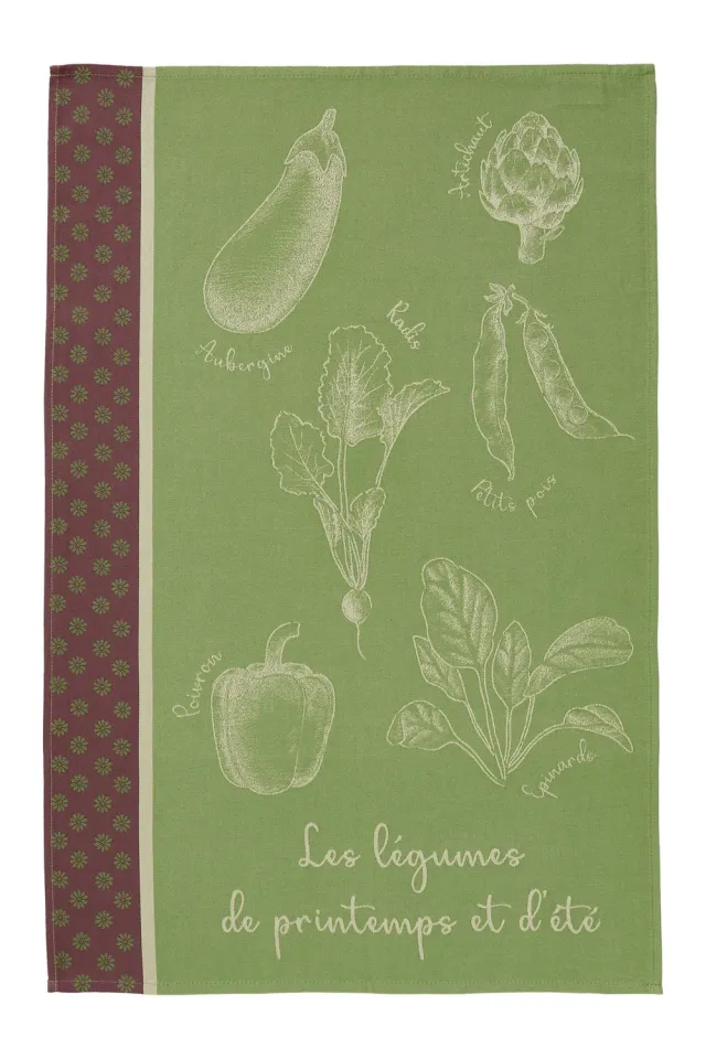 Coucke Spring Vegetable viskestykke 50x75 grøn bomuld