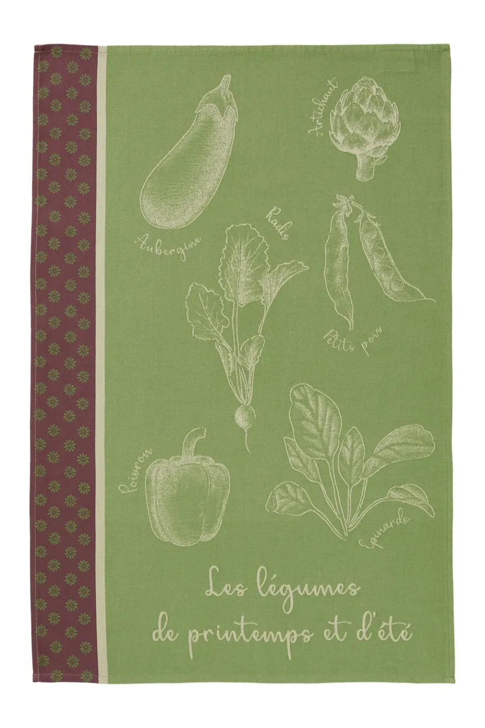 Coucke Spring Vegetable viskestykke 50x75 grøn bomuld