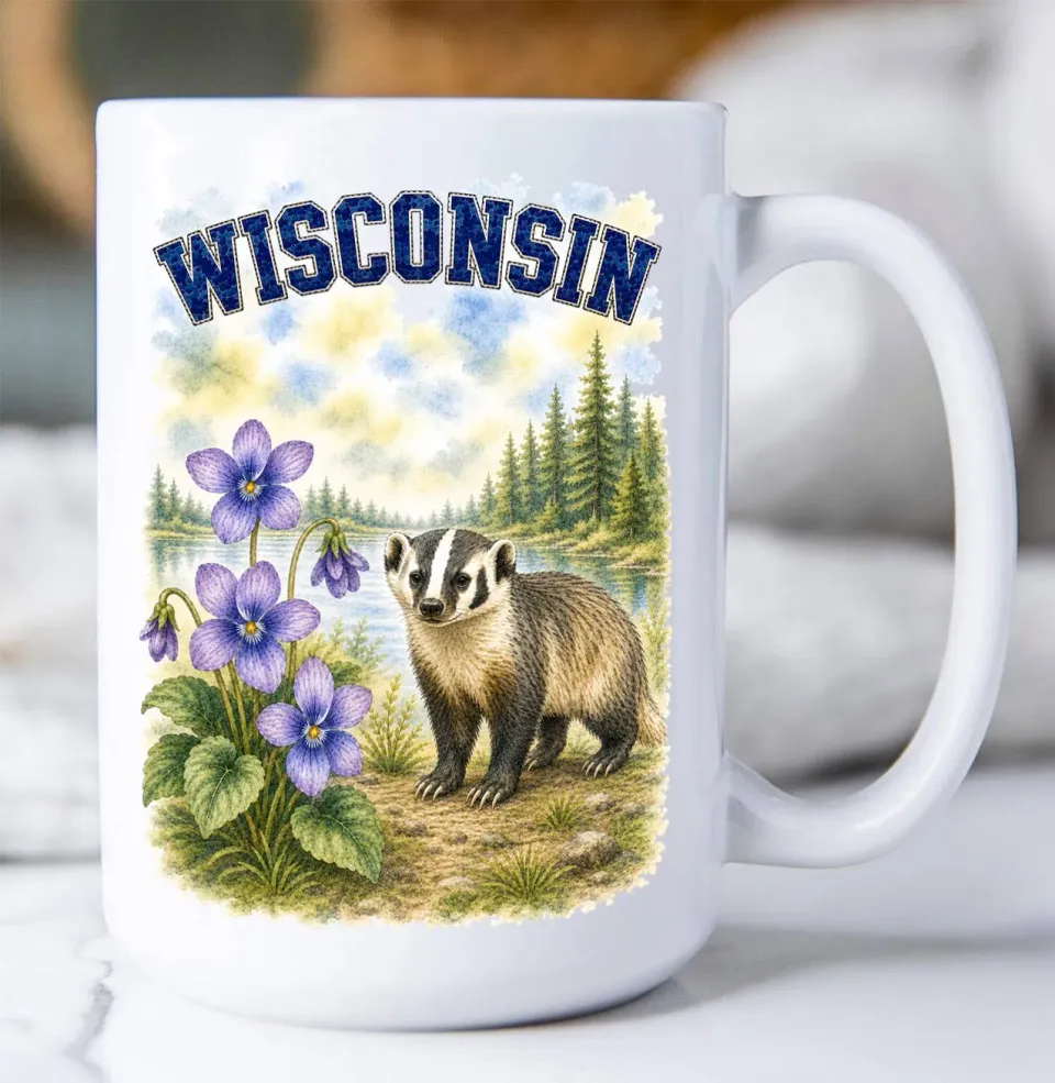 Avery Lane Gifts Wisconsin Bird Animal krus 15 oz keramik