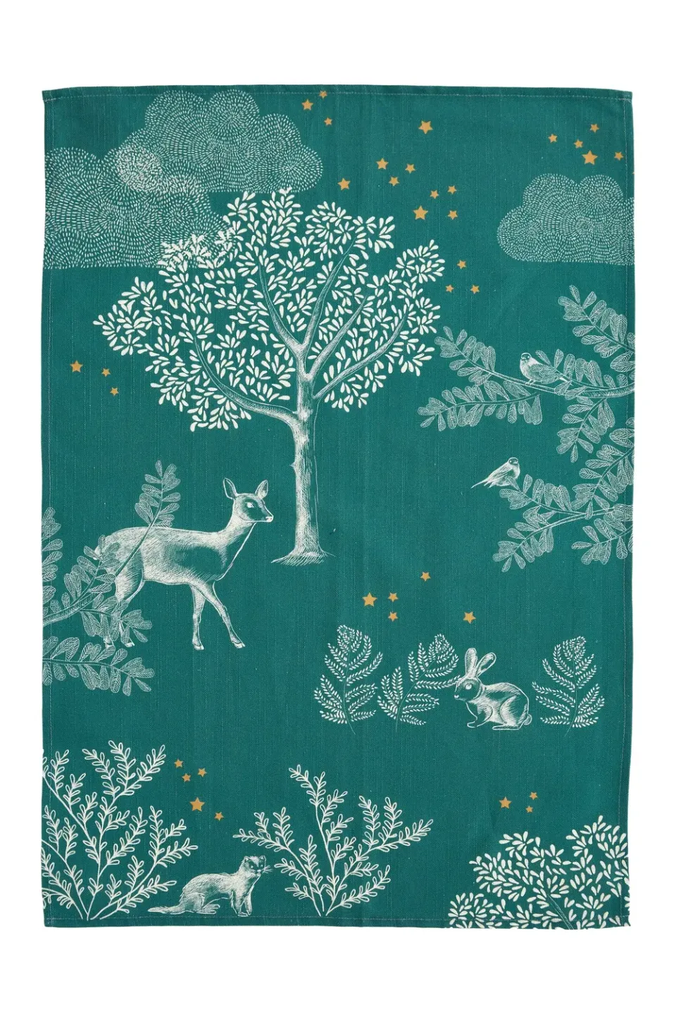 Coucke Enchanted Forest viskestykke grøn 50x75 bomuld-hør