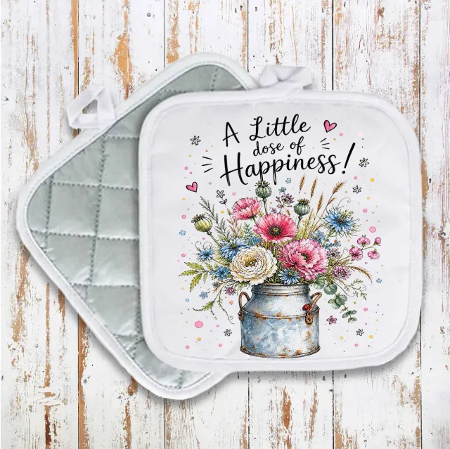 Avery Lane Gifts Happiness Flowers grydelap bomuld 20 cm quiltet