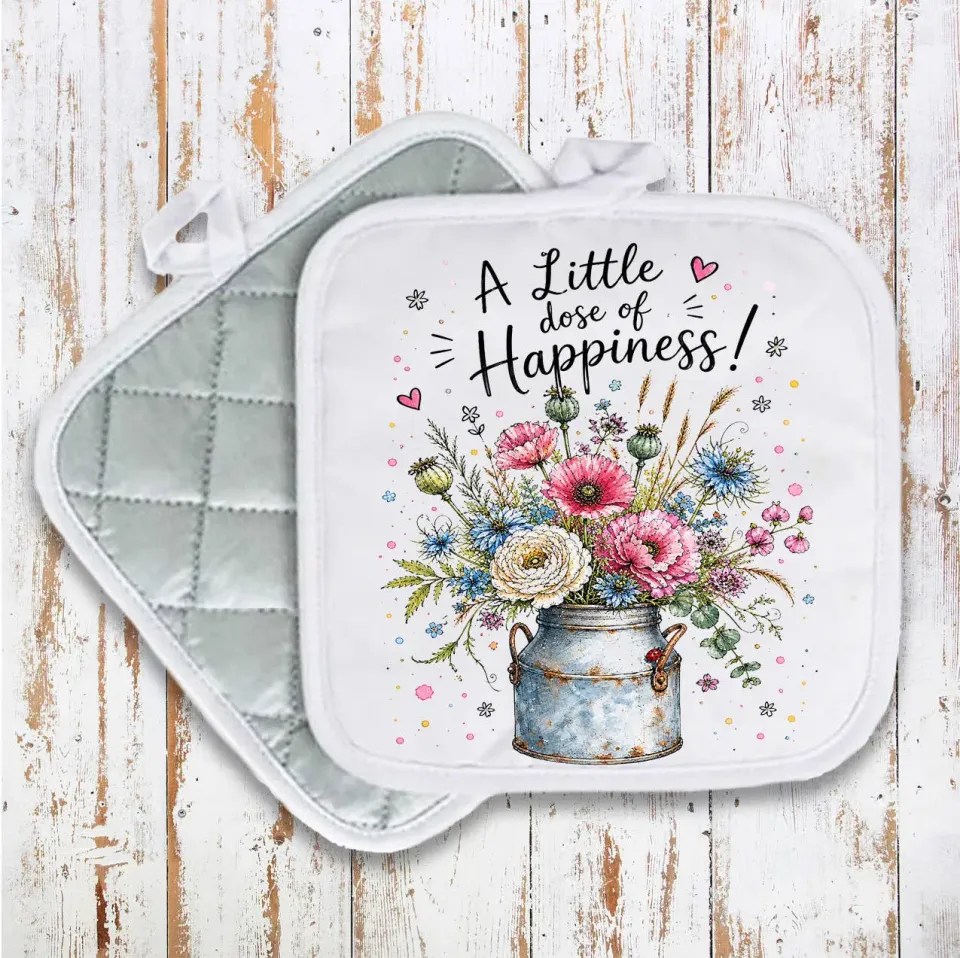 Avery Lane Gifts Happiness Flowers grydelap bomuld 20 cm quiltet