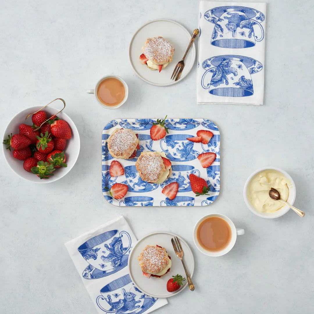 Thornback & Peel Teacup stofserviet blå tekop bomuld