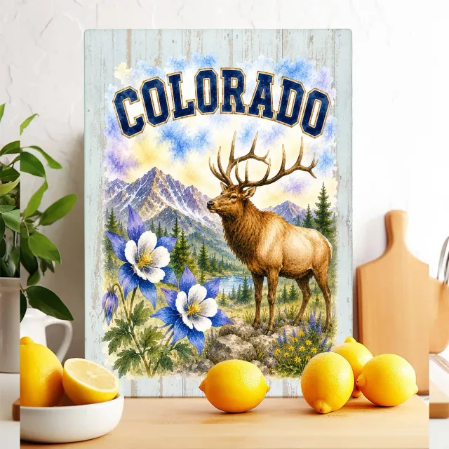 Avery Lane Gifts Colorado skærebræt glas 28x38 cm dyr