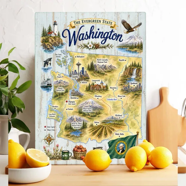 Avery Lane Gifts Washington Landmark skærebræt glas 28x38 cm