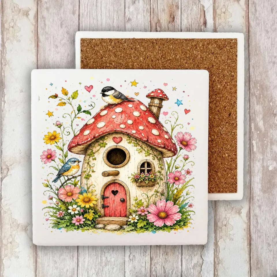 Avery Lane Gifts Mushroom Birdhouse bordskåner sten 10x10 cm