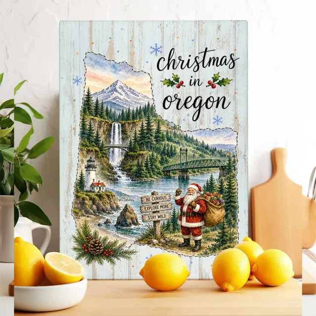 Avery Lane Gifts Oregon Christmas skærebræt glas 28x38cm