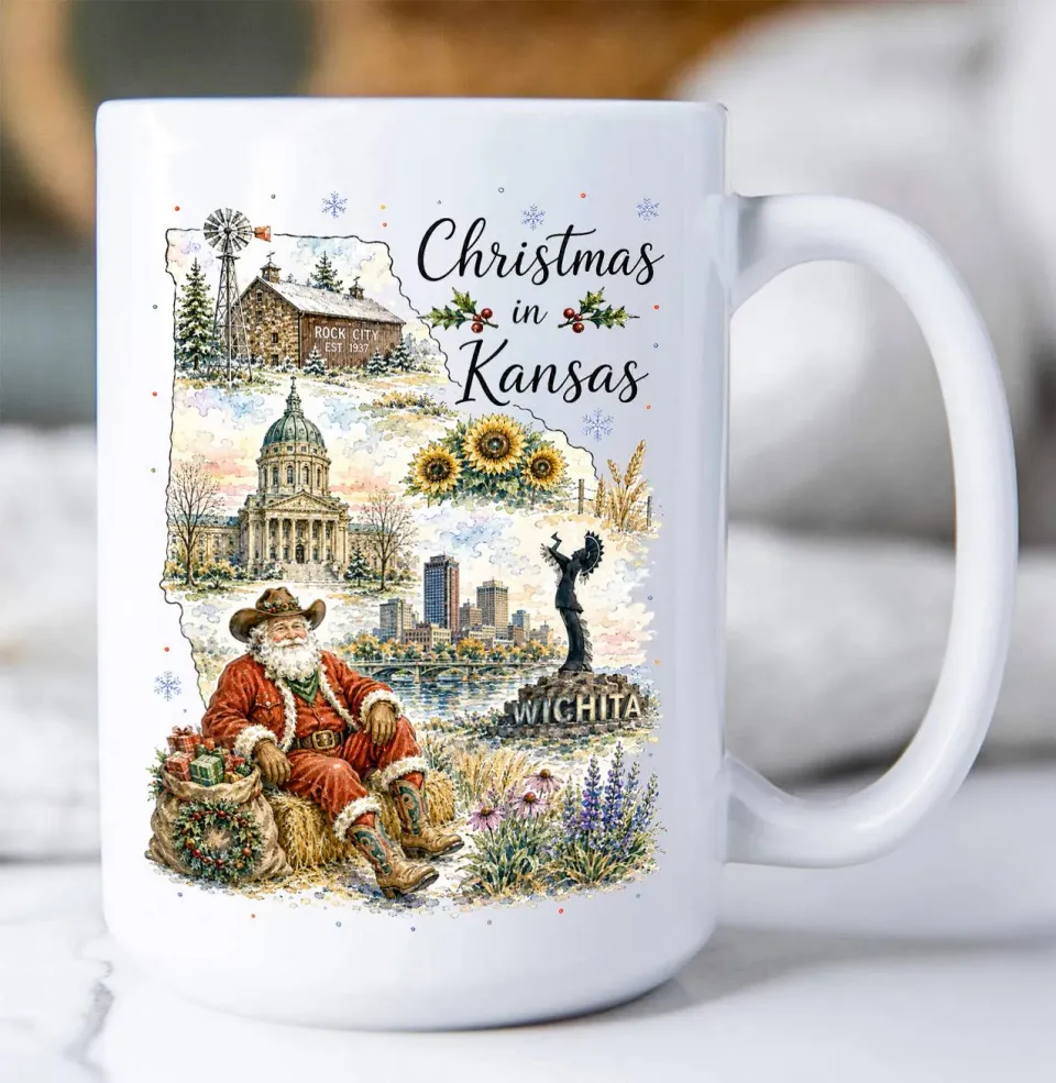 Avery Lane Gifts Christmas Kansas Krus 15 oz keramik