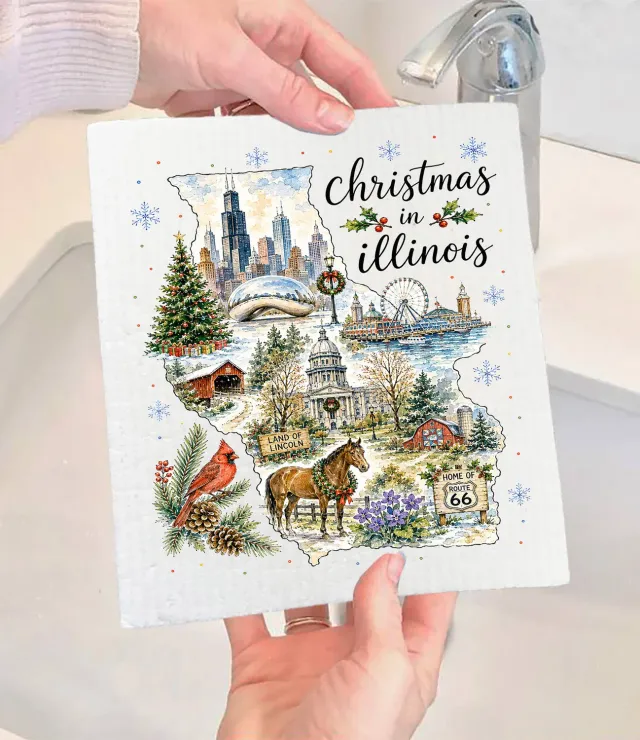 Avery Lane Gifts Christmas Illinois karklud 17x20 cm cellulose