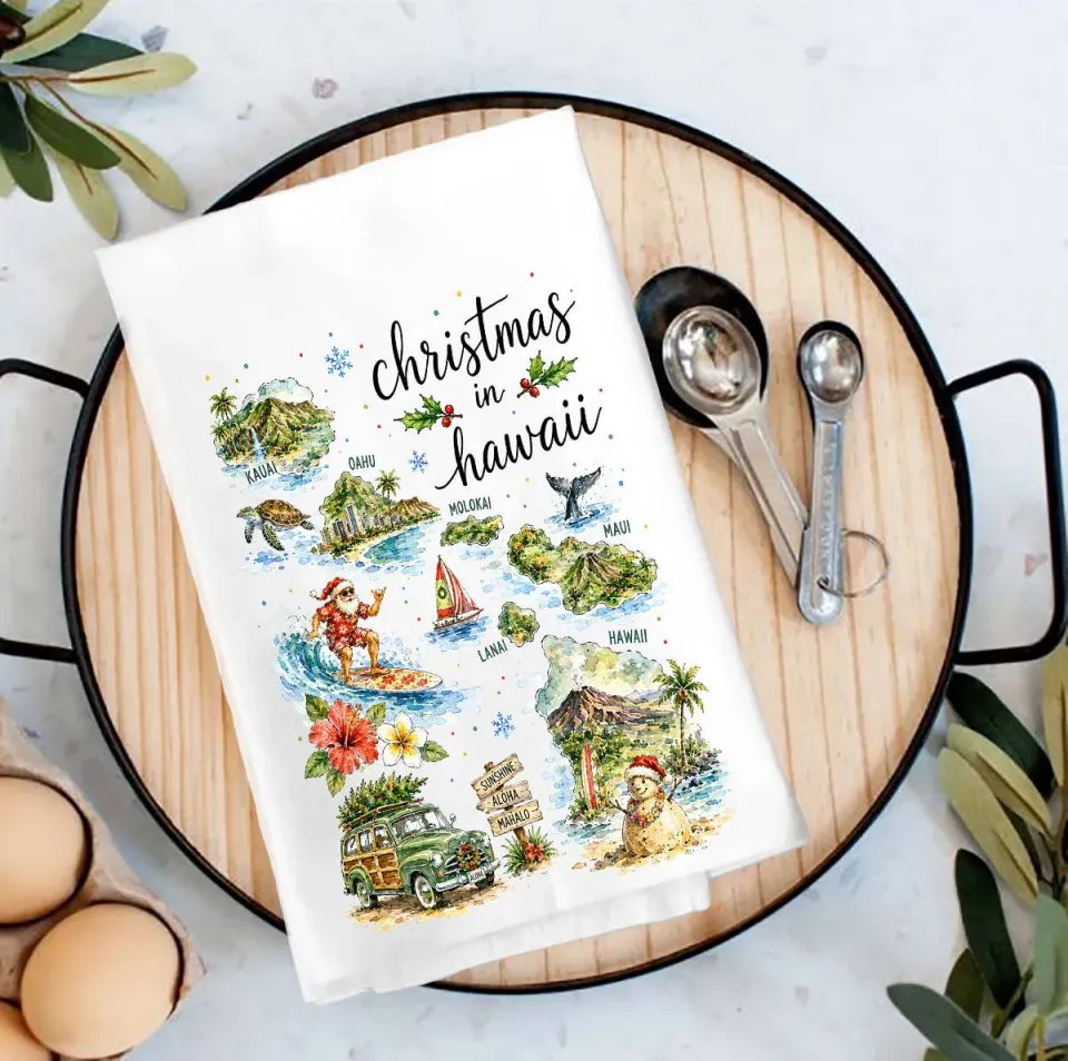 Avery Lane Gifts Christmas in Hawaii viskestykke bomuld