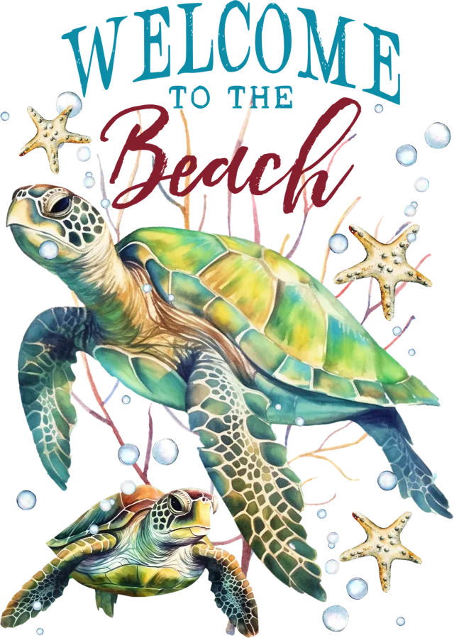 Avery Lane Gifts Coastal Sea Turtle T-shirt strandtryk