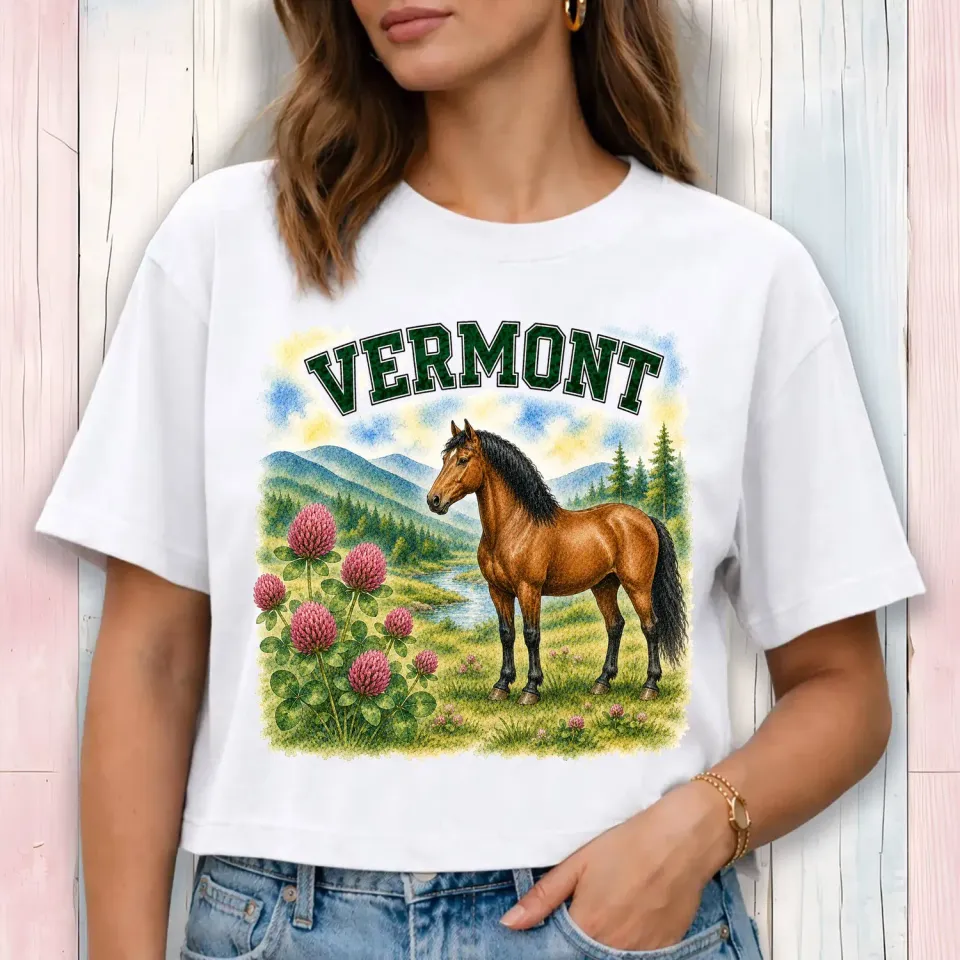 Avery Lane Gifts Vermont State Bird cropped t-shirt hvid bomuld