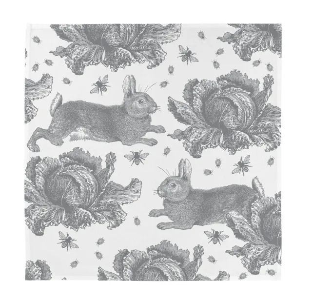 Thornback & Peel Rabbit & Cabbage stofserviet grå 45x45 bomuld