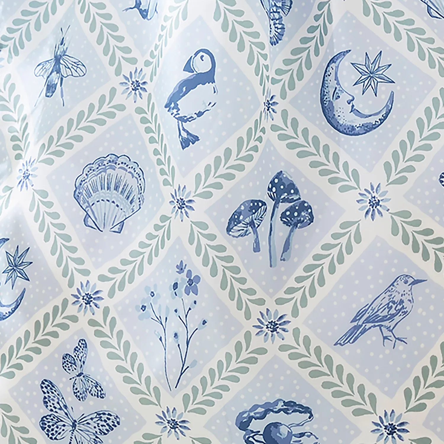Ulster Weavers Coastal Treasures shopper medium blå foldbar