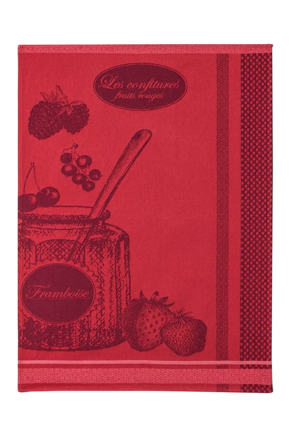 Coucke Jam Jar viskestykke rød 50x75 bomuld jacquard