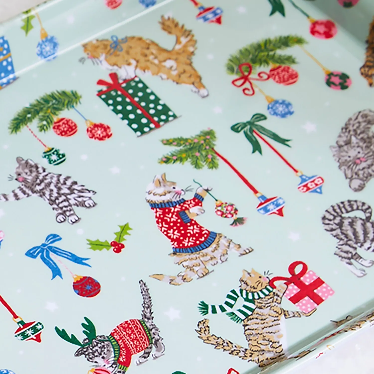 Ulster Weavers Christmas Cats serveringsbakke seafoam 39 cm
