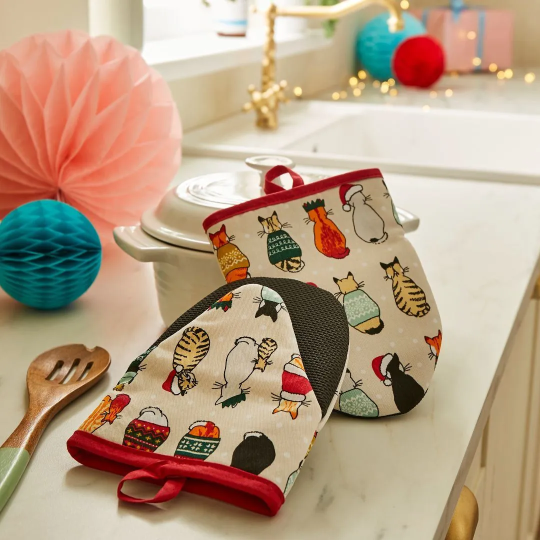 Ulster Weavers Christmas Cats grydelapper rød 2-pak bomuld