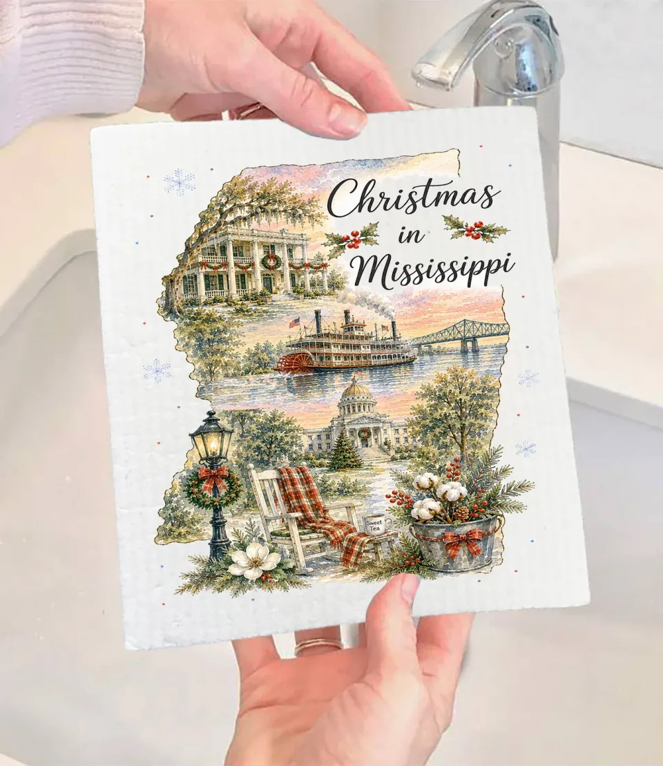 Avery Lane Gifts Christmas Mississippi State Map karklud 17x20 cm