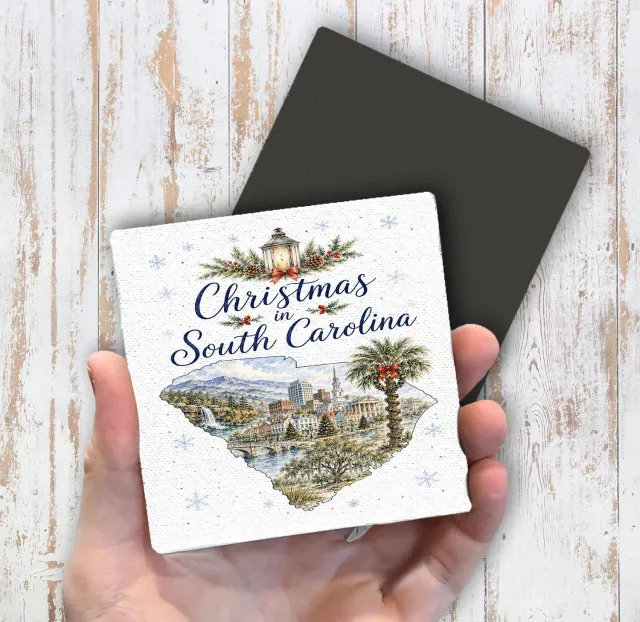 Avery Lane Gifts Christmas South Carolina køleskabsmagnet 10x10 cm