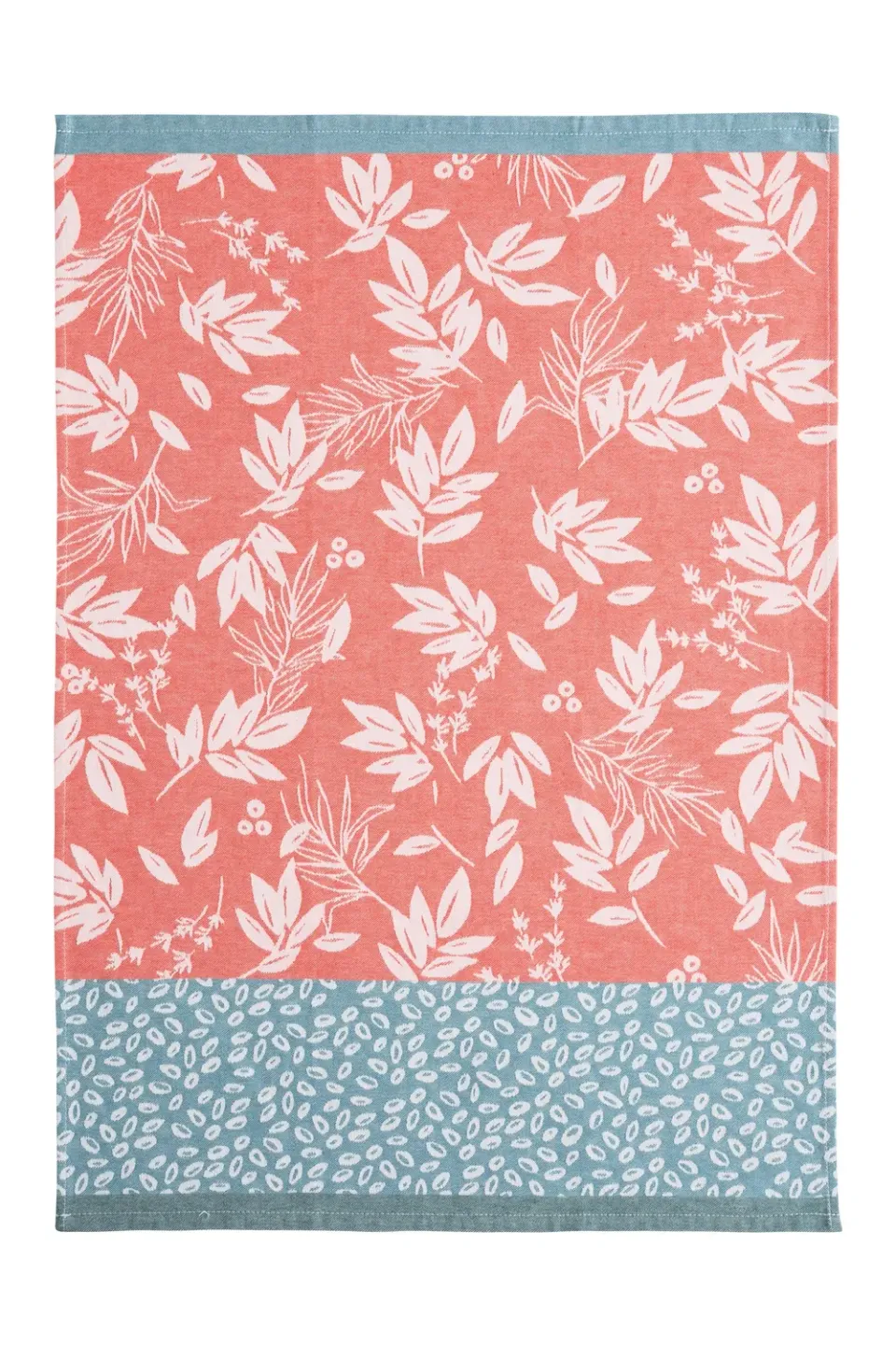 Coucke Red Foliage viskestykke rød 50x75 jacquardbomuld