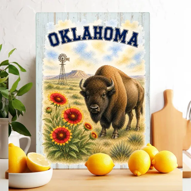 Avery Lane Gifts Oklahoma skærebræt glas 28x38 fugl