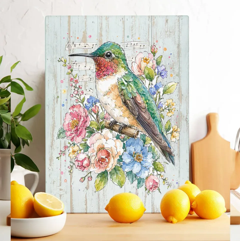 Avery Lane Gifts Spring Flowers skærebræt glas 28x38 cm