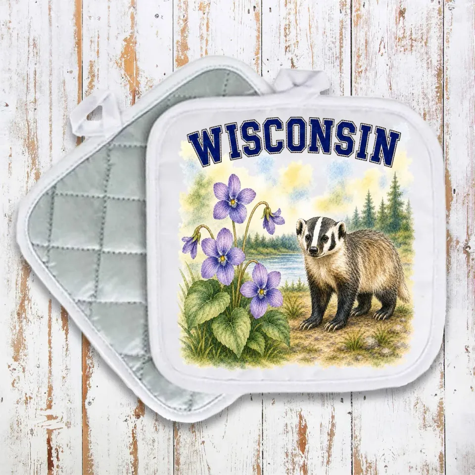 Avery Lane Gifts Wisconsin Bird and Animal grydelap 20x20 cm