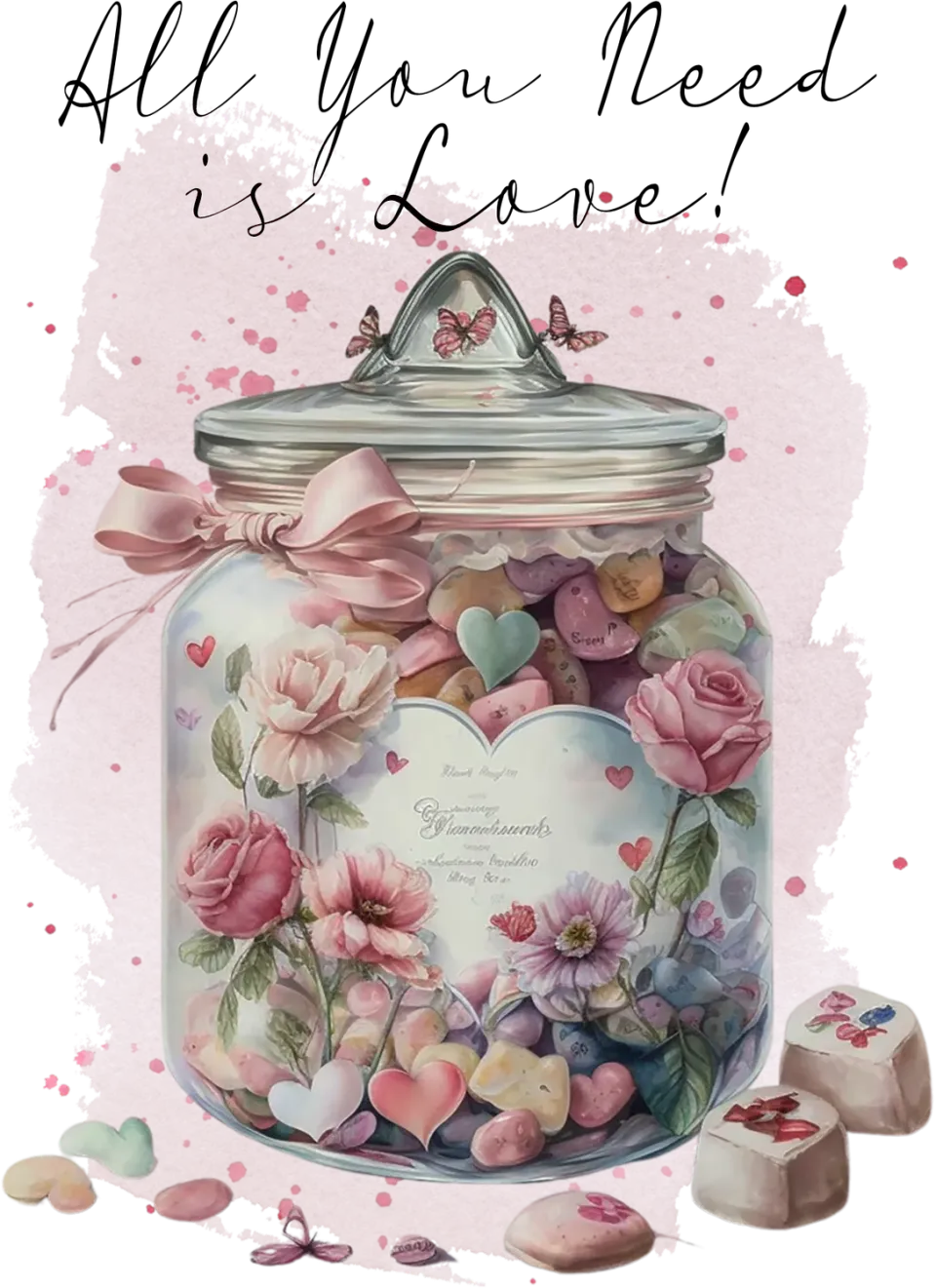Avery Lane Gifts Valentine Need Love slikglas