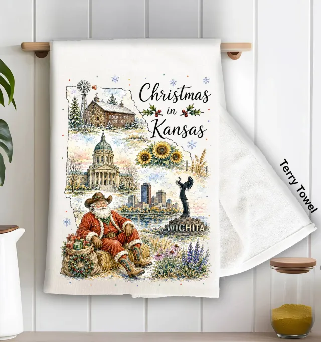 Avery Lane Gifts Kansas jule viskestykke terry 46x71 cm