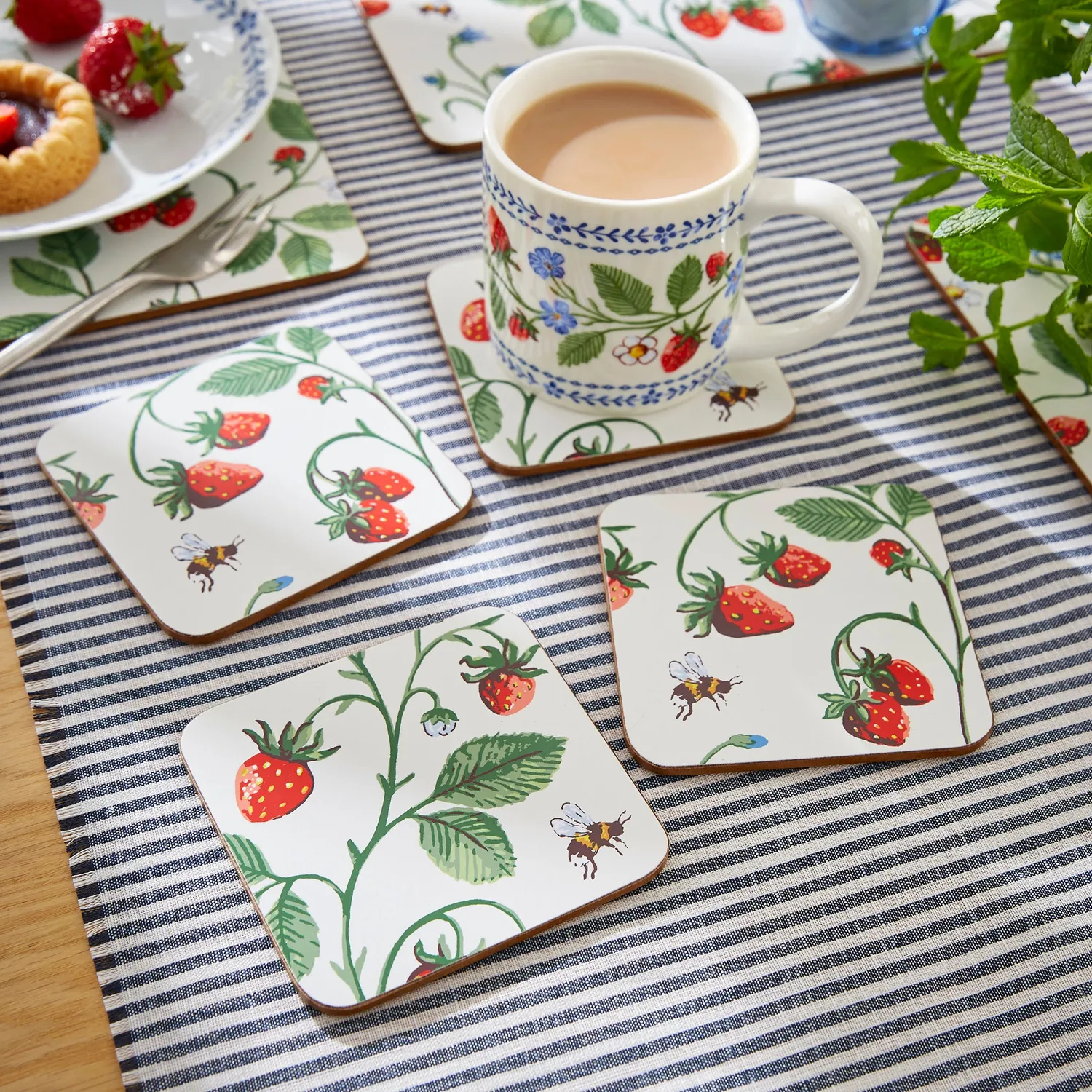 Ulster Weavers Strawberry Patch glasbrikker 4-pak grøn