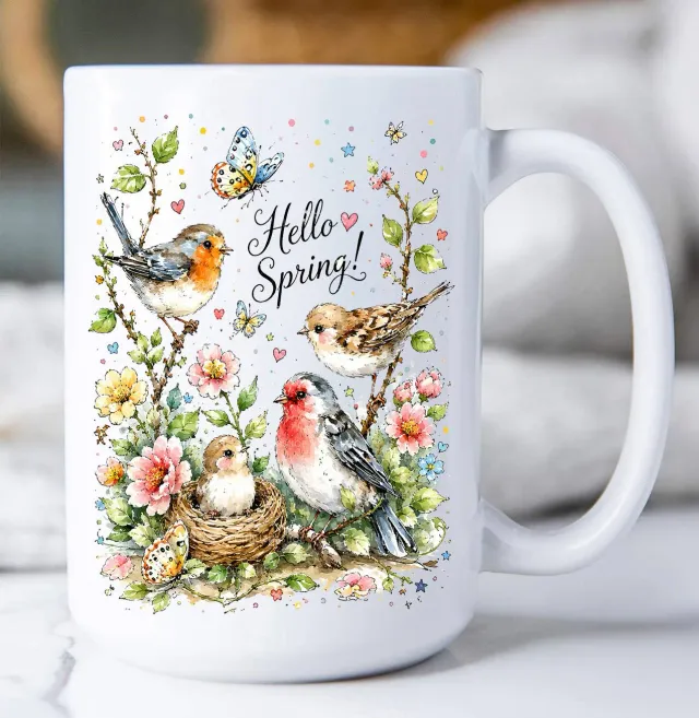 Avery Lane Hello Spring krus keramik 443 ml blomster