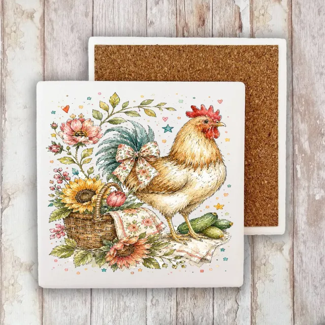 Avery Lane Gifts Whimsical Country Hen Flowers bordskåner 10 cm