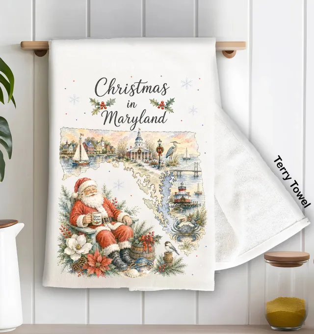 Avery Lane Gifts Maryland køkkenhåndklæde terry bomuld