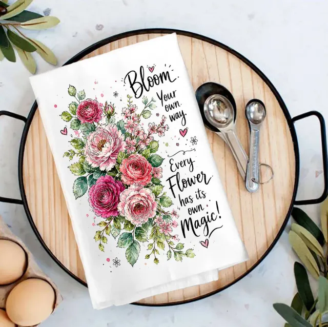 Avery Lane Gifts Bloom Your Own Way viskestykke 68x68 cm roser