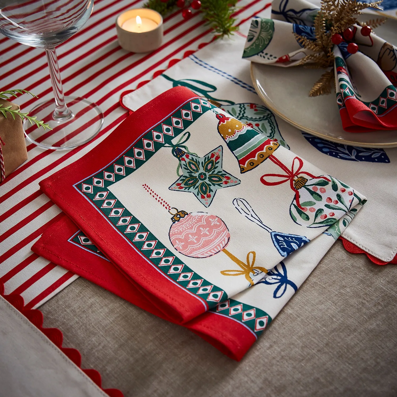Ulster Weavers Christmas Ornaments dækkeservietter 2-pak bomuld
