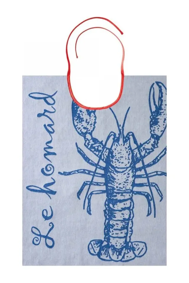 Coucke Lobster Jacquard hagesmæk blå 43x60 bomuld
