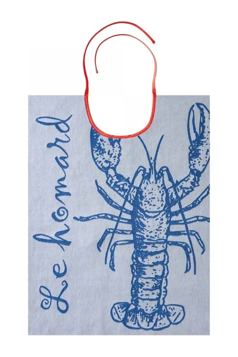 Coucke Lobster Jacquard hagesmæk blå 43x60 bomuld