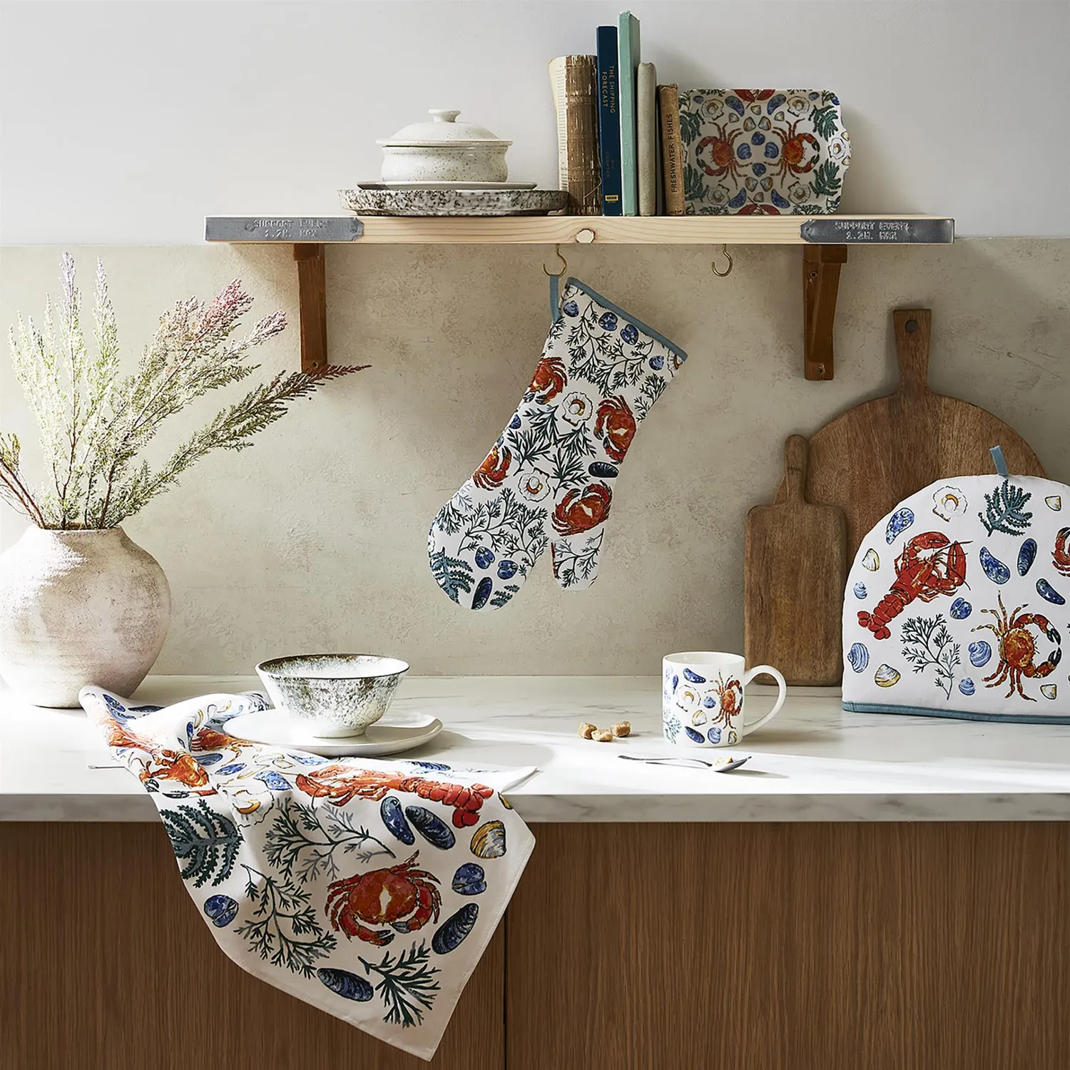 Ulster Weavers Shellfish serveringsbakke lille grøn melamin
