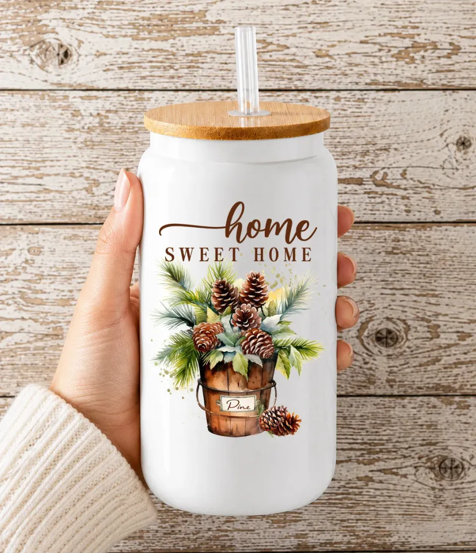 Avery Lane Gifts Home Sweet Home drikkeglas Bucket Pine Cones 473 ml