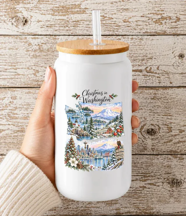 Avery Lane Gifts Christmas Washington Drikkeglas 473 ml bambuslåg