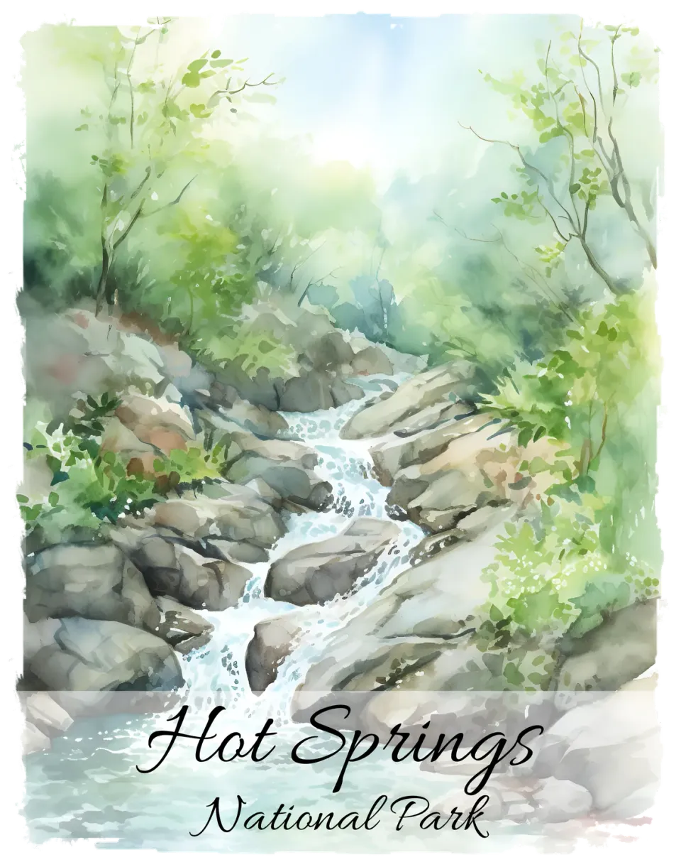 Avery Lane Gifts Hot Springs National Park Arkansas T-shirt hvid