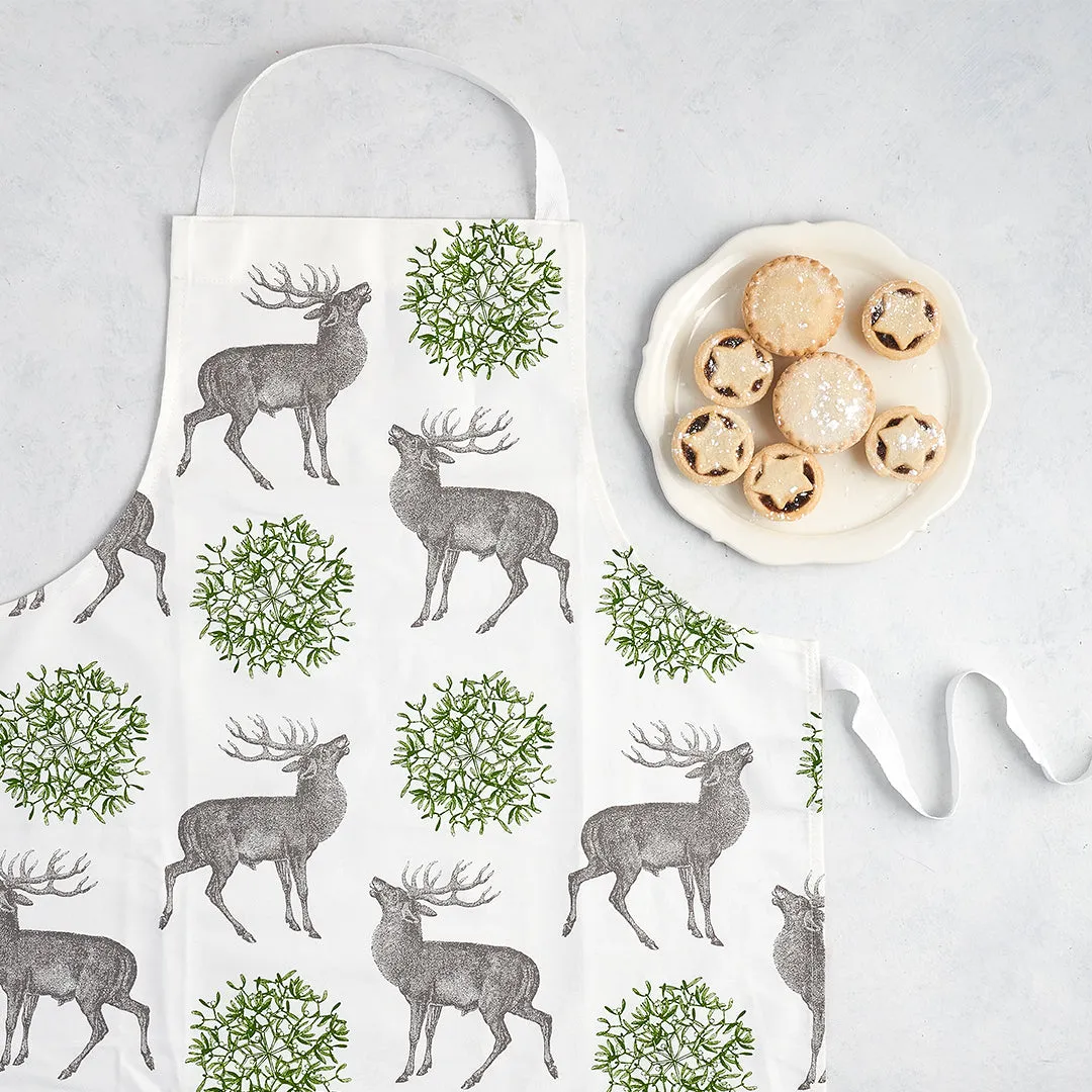 Thornback & Peel Stag & Mistletoe forklæde jul 60x80
