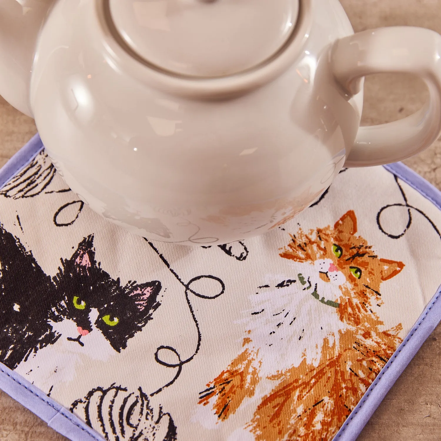 Ulster Weavers Feline Friends grydelap grå bomuld