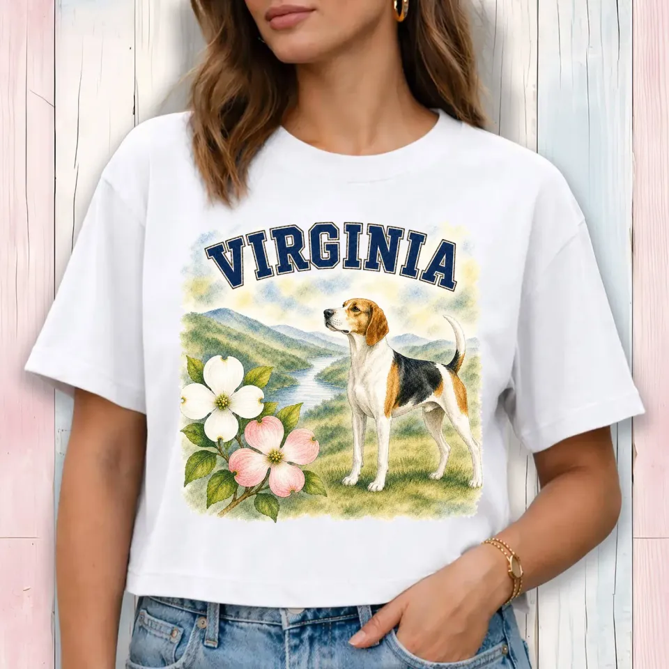Avery Lane Gifts Virginia State Bird cropped t-shirt hvid S bomuld
