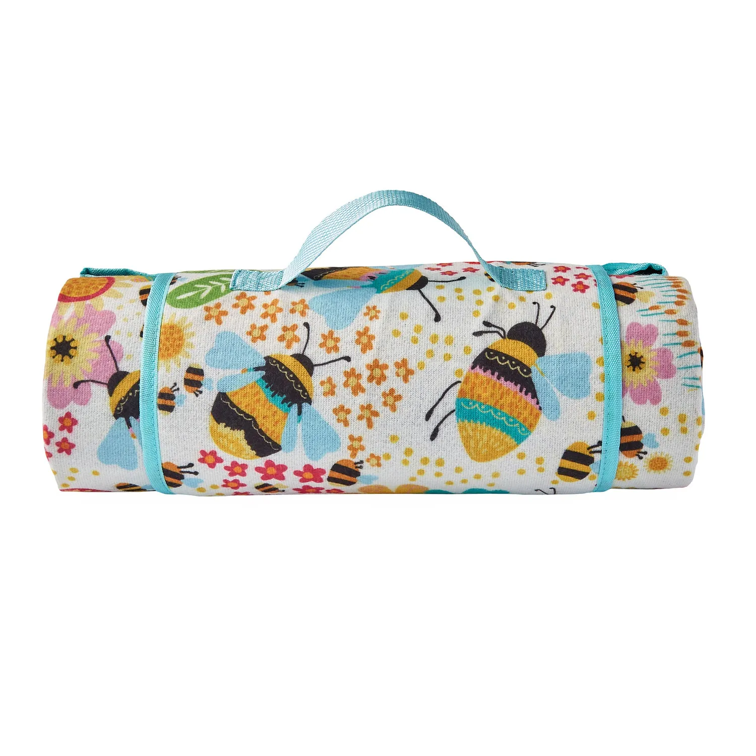 Ulster Weavers Buzzy Bee picnictæppe okker 135x150 cm vandtæt