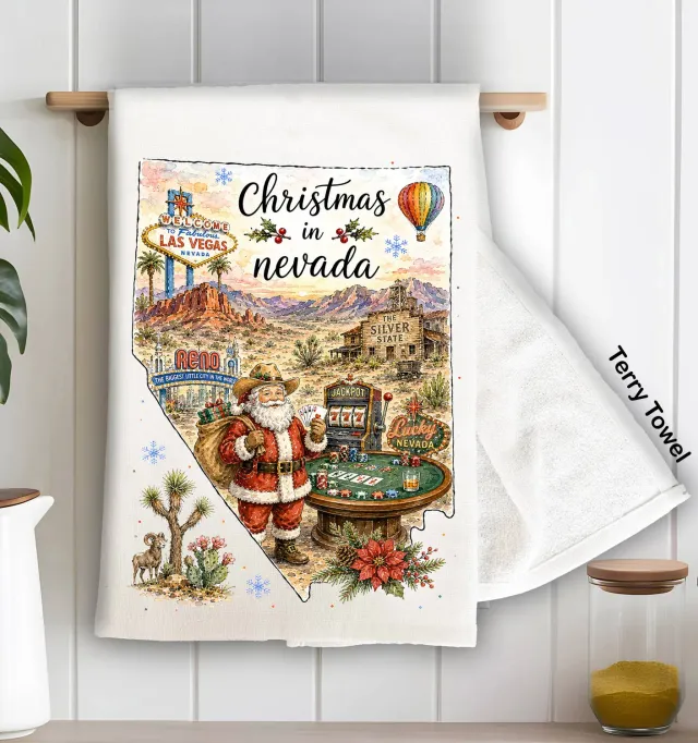 Avery Lane Gifts Christmas Nevada frotté viskestykke bomuld