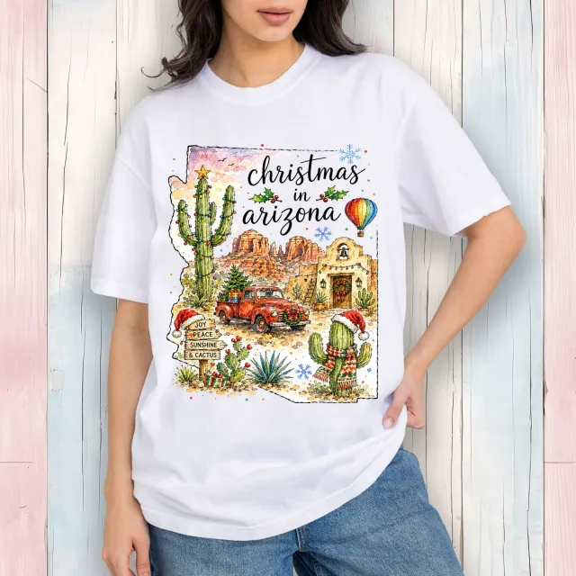 Avery Lane Gifts Christmas in Arizona T-shirt hvid Large